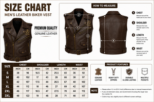 Gilet sans manches noir en PU 440g pour homme, imprimé par transfert thermique, fermeture éclair, taille ceinturée, toutes saisons, coupe-vent, pour moto - Product Image 5