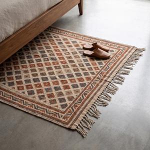 Tapis en laine bouclée tissé à la main de qualité supérieure - Couleur unie, antidérapant, tapis de sol moderne avec franges pour usage domestique et commercial - Product Image 5