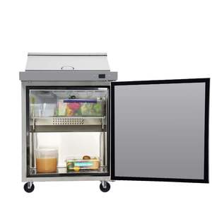 Table de préparation Orikool 29 pouces pour cuisine commerciale, équipement de réfrigération, table à sandwichs et salades, planche à découper en bois de boucher avec couvercle de protection - Product Image 3