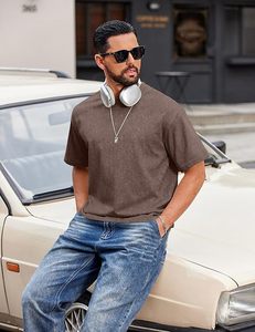 T-shirts en coton pour hommes, coupe oversize, manches courtes, style streetwear, coupe ample, t-shirts d'été délavés, basiques, unisexes - Product Image 3