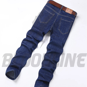 Jeans de Pierna Recta para Hombre BLOODLINE, Cintura Media, Corte Regular, Mezclilla Sólida, Algodón Transpirable, Ligeros, Estilo Casual Hip Hop de Verano - Product Image 2