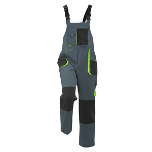 Overol de Trabajo Gris para Hombre con Detalles Verdes, Transpirable, Certificado CE, Resistente a la Abrasión, Uniforme de Algodón - Product Image 1
