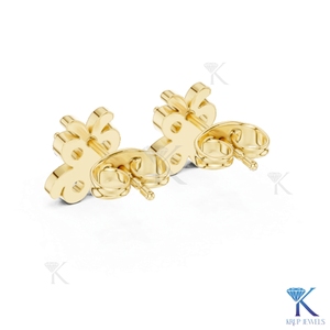 Lab Grown Diamond Butterfly <b>Stud</b> Earrings 4 Stone Cluster 14K 18K Solid Gold Fine Women Jewelry Romantic Bridal Anniversary Gift - Product Image 6