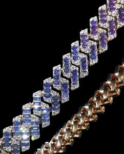 Chaîne cubaine entièrement sertie de moissanite plaquée argent 925 de haute qualité, style hip-hop de luxe unisexe, certifiée IGI, personnalisable - Product Image 2