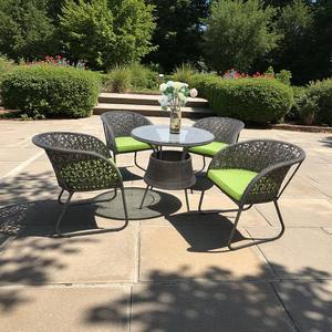 Ensemble de café en polyrotin d'extérieur PRCF-001, meubles de jardin et de terrasse avec table et chaises - Product Image 5