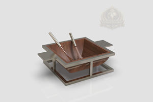 Bol de service en bois de luxe moderne avec support en métal, écologique, pour usage domestique, bol décoratif Majlis en provenance de l'Uttar Pradesh - Product Image 6
