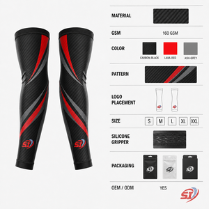 Manchons de compression personnalisés en soie glacée pour hommes, pour le cyclisme, pour adolescents, rafraîchissants, protection UV, antidérapants, séchage rapide, vente en gros OEM - Product Image 4