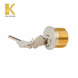 Serrure à mortaise 28 mm avec rainure pour clé SX, en acier inoxydable satiné et laiton massif, options KA KD - Product Image 1