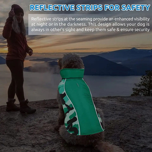 Últimos Modelos de Abrigos para Perros al por Mayor, Nuevo Diseño, Suaves, Cálidos, Duraderos, Ligeros, Verdes, Ajustables, Chaquetas para Perros - Product Image 3
