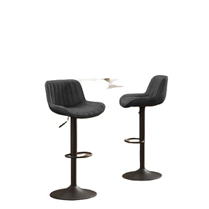 Contemporary Commercial Bar <b>Stools</b> Set 2 Yellow Brown PU <b>Leather</b> Adjustable Backrest Chrome Legs Swivel Counter Height Chairs No - Product Image 1