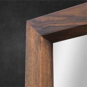 <b>Rectangle</b> Walnut Framed <b>Mirror</b>, Organic Wood, Mid Century Style - Product Image 3