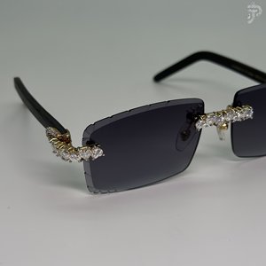 Gafas de Sol con Lentes Negros y Diamantes de Imitación VVS, Diseño Hip Hop, Modernas y a la Moda - Product Image 3