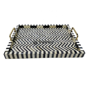 ถาดตกแต่งฝังกระดูกสไตล์โมเดิร์นสุดหรู งานแฮนด์เมด คุณภาพพรีเมียม เคลื่อนย้ายได้ สำหรับเสิร์ฟ ผลิตโดย Tradebyd - Product Image 4