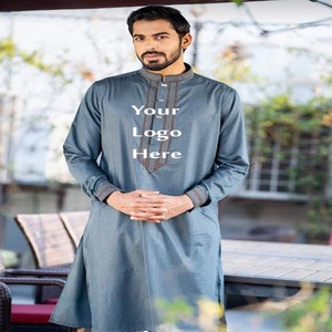 2024 hombres de alta calidad Panjabi Kurta transpirable 100% algodón Casual vestido bordado de talla grande de la fábrica de Bangladesh - Product Image 2