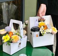 Boîte d'emballage écologique pour boissons à emporter, pour jus, whisky, boissons énergisantes, espace d'accueil pour fleurs, tequila