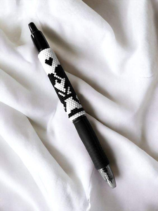 Fundas para bolígrafos artísticas hechas a mano con cuentas, diseño étnico de cuentas de semillas, cubierta de moda para bolígrafos con opción de nombre personalizado - Product Image 2