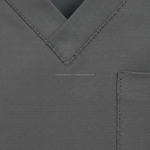 Ensemble de blouses médicales unisexes gris, haut à col en V, pantalon droit, multi-poches, uniforme d'infirmière d'hôpital, sur mesure, OEM, vente en gros - Product Image 5