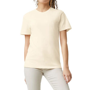 T-shirt classique en coton 100% à col rond imprimé en gros, blanc uni, taille plus, t-shirts imprimés en mousse pour hommes - Product Image 1