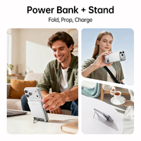 Batterie externe magnétique ultra-mince en alliage d'aluminium de haute qualité 10000 mAh avec affichage numérique LED, charge rapide, mini portable