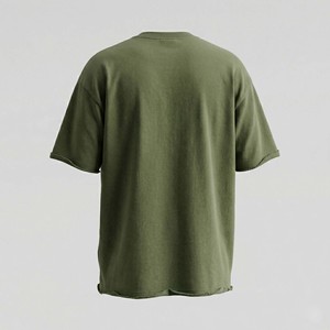 Camiseta Oversize para Hombre con Logo Personalizado al por Mayor, 100% Algodón, Corte Holgado, Hombro Caído, Bajo sin Rematar, Estilo Urbano, Camiseta Lisa - Product Image 2