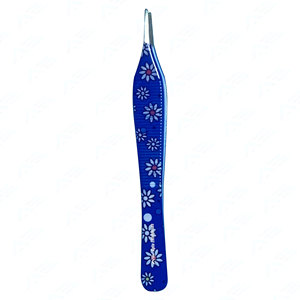 Pinces à tissus en acier inoxydable à pointe droite, pinces médicales de couleur bleue, pinces à tissus chirurgicales, pinces à pouce chirurgicales - Product Image 1