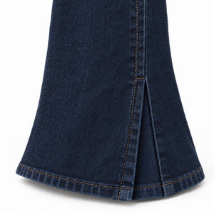 Jean en denim stretch taille haute pour femme, coupe bootcut, indigo foncé, lavable - Product Image 4