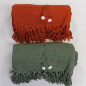 Paréo de plage imprimé 2-en-1 : Écharpe en coton côté avant, serviette côté arrière - Product Image 1