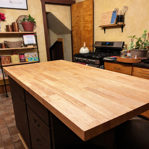 Factory Direct Rubber Wood Butcher Block Countertop Kitchen Island <b>Table</b> Top Smooth Surface OEM Custom - Product Image 4