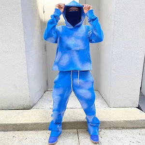 Conjunto de Sudadera y Pantalones Deportivos Personalizados, 100% Algodón, Felpa, Lavado Ácido, Estilo Vintage para Hombre - Product Image 2