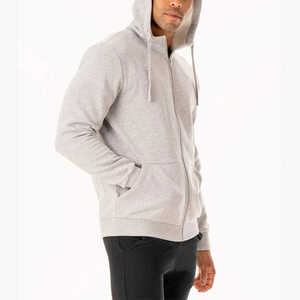 Sudadera con capucha de algodón de alta calidad con logotipo personalizado al por mayor, sudadera con capucha de algodón francés con cremallera para hombre, para actividades al aire libre - Product Image 2