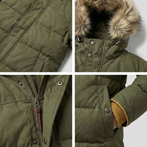 Blouson Bomber matelassé pour homme, style automne, avec col montant, capuche en fausse fourrure, en coton ciré, logo frontal, poignets côtelés - Manteau d'extérieur - Product Image 4