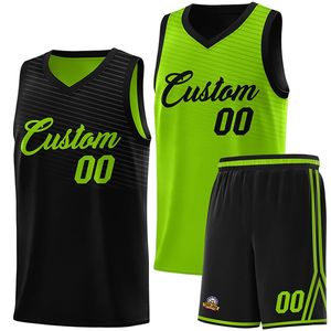 Conjunto de Uniforme de Baloncesto Reversible Personalizado con Nombre del Equipo 20 Verde Blanco Sin Mangas Malla Transpirable de Secado Rápido Unisex para Adultos - Product Image 3