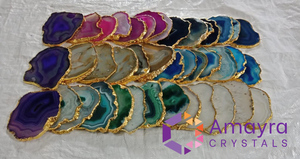 Natural Purple <b>Agate</b> <b>Coaster</b> Handmade <b>Agate</b> <b>Coasters</b> Wholesale Natural <b>Agate</b> Slices Buy Online From Amayra Crystal Exports India - Product Image 3