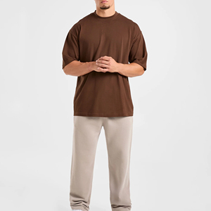 T-shirts pour hommes de qualité supérieure, 100% coton, 180 grammes, motif à carreaux surdimensionné, séchage rapide, respirant, design estival avec OEM ODM - Product Image 2