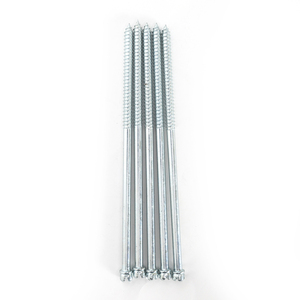 PDC <b>Double</b> <b>Ended</b> Metric/Inch Wood <b>Screws</b> M6-M12 Slotted Head Partial Thread Class 4.8 & 6.8 Zinc Plated Carbon Steel DIN - Product Image 4