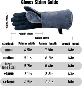 Heat Resistant <b>Long</b> Hand Welding <b>Gloves</b> Cowhide Leather Breathable Industrial Construction Safety <b>Gloves</b> For Welder Workers - Product Image 6