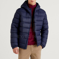 Blouson matelassé à capuche pour homme avec logo personnalisé sur le devant, écologique, hiver, manches longues, taille adulte, nouvelle arrivée usine 2026