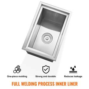 Fabbricazione di acciaio da cucina commerciale 40.9 Qt cassa di ghiaccio in acciaio inossidabile 18 "L X 12" W X 14.5 "H all'aperto ghiacciatore scorrevole - Product Image 4