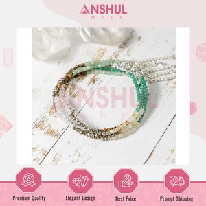 Diseño elegante y clásico, pulsera de tobillo espiritual de cristal Dhan Yog con cuentas facetadas multicolor, de fabricante indio. - Product Image 4