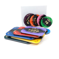 YYJetons Poker Acrylique Impression Numérique Rectangulaire Rond 43/45/50mm Jetons Casino Personnalisés Petit MOQ Usine