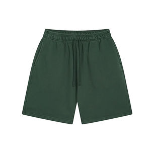 Shorts Jogger Homme Personnalisés en Molleton Français Délavé Effet Usé avec Cordon de Serrage et Motif Uni Style Décontracté - Product Image 4