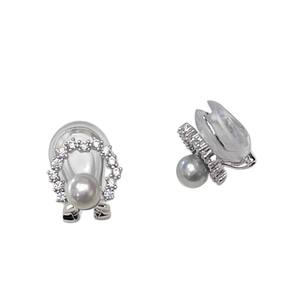 Boucles d'oreilles à clip en perle d'eau de mer, style Qiao Mei, argent S925, 5,5-6 mm, forte brillance, sans trou d'oreille, adaptées aux adultes - Product Image 5