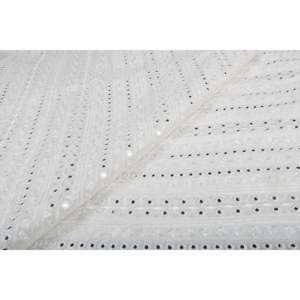 Tissu Georgette Teintable Blanc Cassé pour Broderie, Motif Géométrique Uni, 44 Pouces de Large au Mètre - MirrorTFAB DYE GEO 031 - Product Image 2