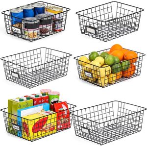 6 Pack <b>Wire</b> <b>Baskets</b> for Kitchen Pantry Organization and Storage Kitchen Organizer - Product Image 5