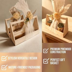 Cesta de madera hecha a mano para decoración del hogar, cesta de madera rústica para guardar leña, cesta de madera para frutas para la encimera de la cocina. - Product Image 5