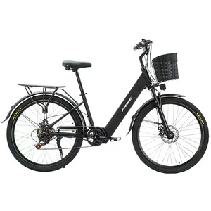 Bicicleta eléctrica urbana de 26 pulgadas para chicas y mujeres, con cuadro bajo, batería de litio de 36V 8Ah y motor sin escobillas de 250W - Product Image 2