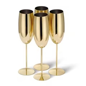 Gobelet à vin de luxe en métal, en acier inoxydable, réutilisable, verre à vin haut de gamme pour mariage, fête, événement - Product Image 3