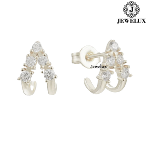 Premium Natural VVS Diamond <b>Stud</b> Earrings 925 Sterling <b>Silver</b> Rhodium Plated IGI Certified Elegant Wedding Party Jewelry Jewelux - Product Image 1