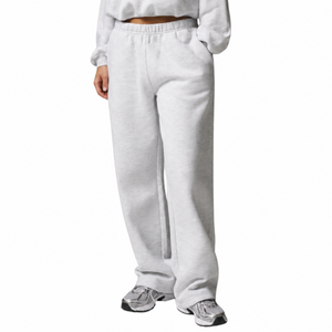 Conjunto Deportivo de Dos Piezas para Mujer, Sudadera Corta con Cuello Redondo, Pantalones de Pierna Recta con Cintura Elástica, Estilo Informal y Relajado - Product Image 4