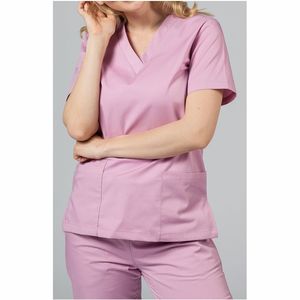 Uniformes de Enfermera Elegantes para Mujer, Conjuntos de Uniformes Médicos con Cuello Alto, Manga Corta, Tela Jersey, Personalizables, de Secado Rápido y Transpirables - Product Image 3